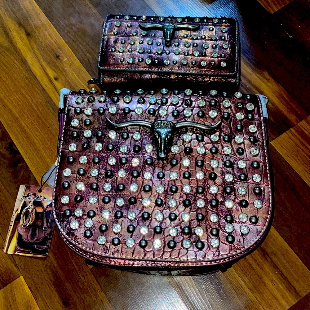 Montana west matching crossbody and wallet. Wallet is used purse new